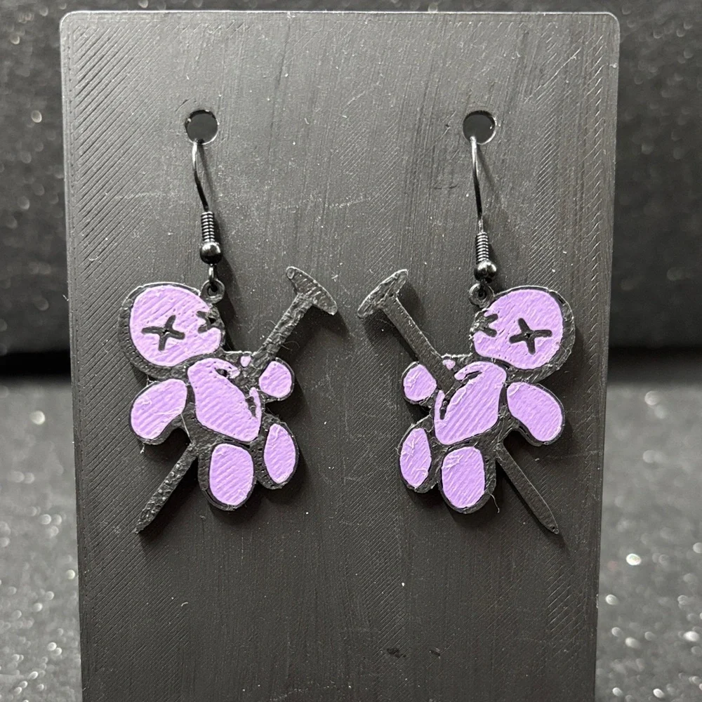 Purple Voodoo Doll Earrings 💜🖤